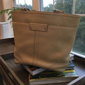 Coach Pebbled Leather Beige Purse